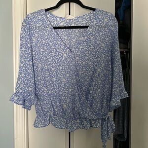 Blue Floral Blouse